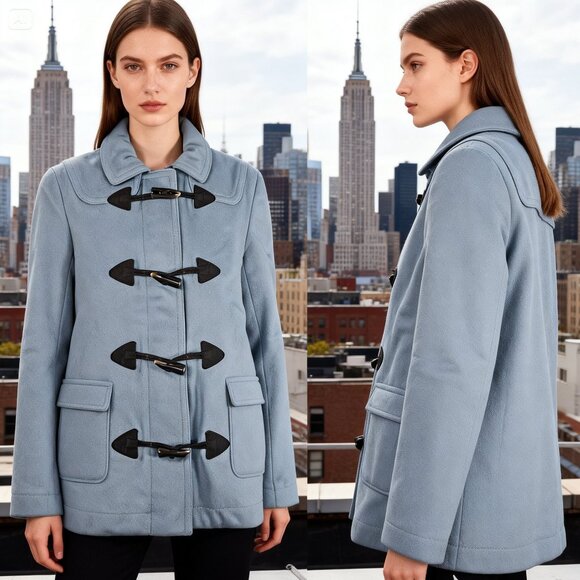 GAP Jackets & Blazers - Gap Light Blue Wool Blend Toggle Peacoat Size Medium